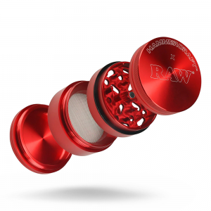 RAW Hammercraft Alu Grinder Rot Large Ø 60 mm 4-teilig 