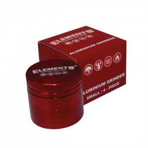 Elements Grinder Aluminium Ø 49 mm 4-teilig small rot