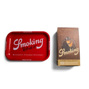 Smoking Luxury Rolling Kit Unbleached 25er Box mit Gratistablett