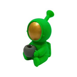 Mini Silikonbong Spaceman 15 cm grün