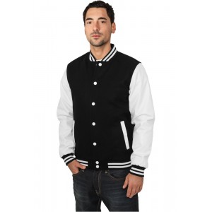 URBAN CLASSICS Oldschool Collegejacke schwarz-weiß