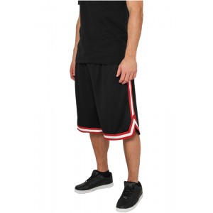 URBAN CLASSICS Stripes Mesh Shorts schwarz-rot-weiß