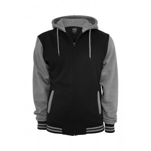 URBAN CLASSICS 2-Tone Zip Hoody schwarz-grau