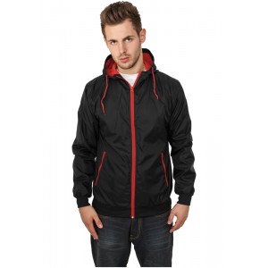 URBAN CLASSICS Contrast Windrunner schwarz-rot