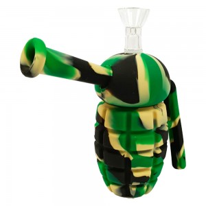Minibong "Camo Green Grenade" aus Silikon 16 cm