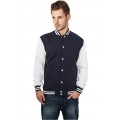URBAN CLASSICS 2-tone College Sweatjacke navy-weiß
