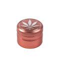 Heisenberg Grinder Metall Ø 62 mm, 4-teilig Hanfblatt rosegold