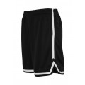 URBAN CLASSICS Stripes Mesh Shorts schwarz-schwarz-weiß