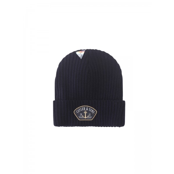 CAYLER & SONS Ahoi Essential Beanie marineblau/gold/weiss