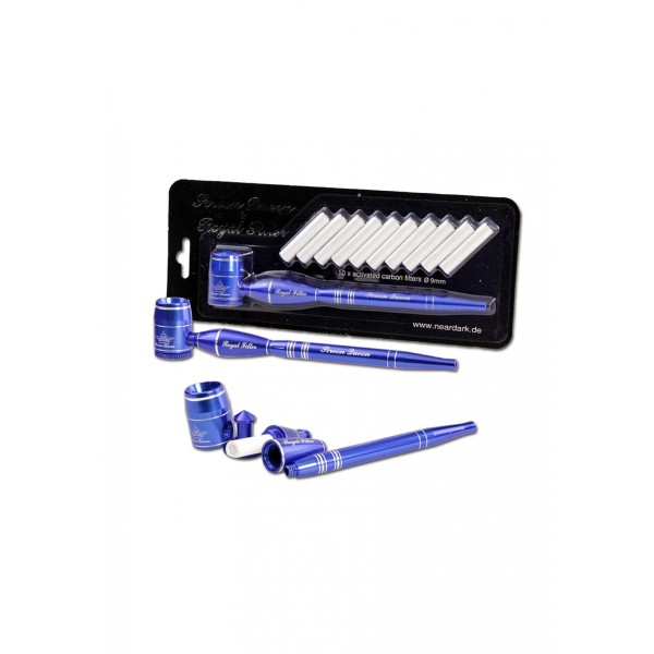 Screen Queen Pfeife mit Royal Filter Adapter Blau 17 cm