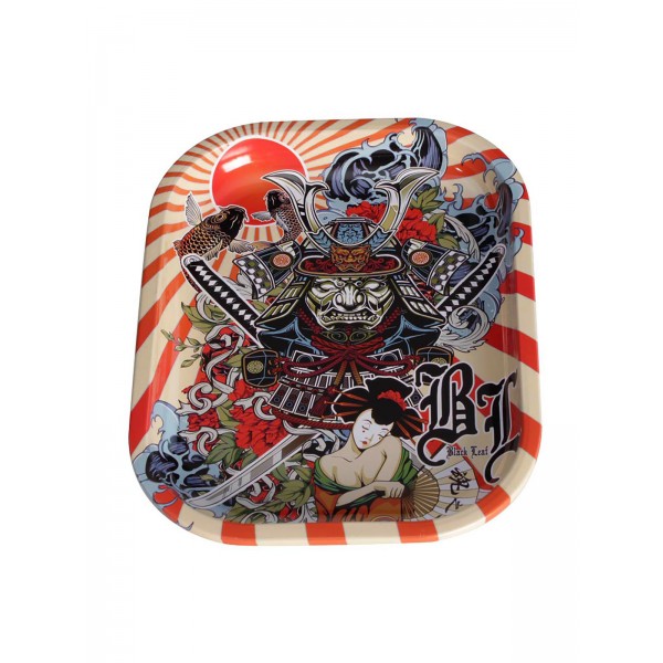 Black Leaf Rolling Tray 'Ronin und Geisha'