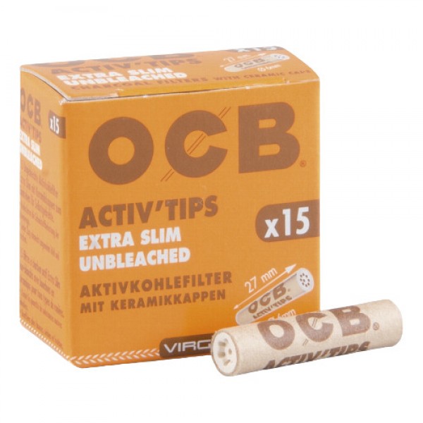 OCB Activ´Tips Extra Slim Unbleached 6mm 15er