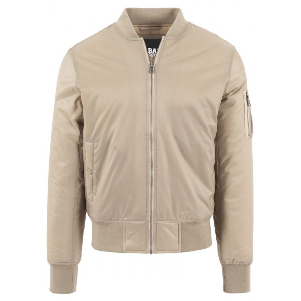 URBAN CLASSICS Basic Bomber Jacke (beige)