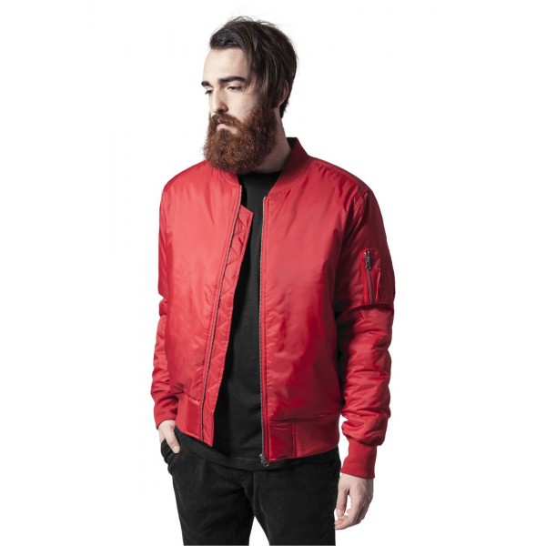 URBAN CLASSICS Basic Bomber Jacke (fire red)