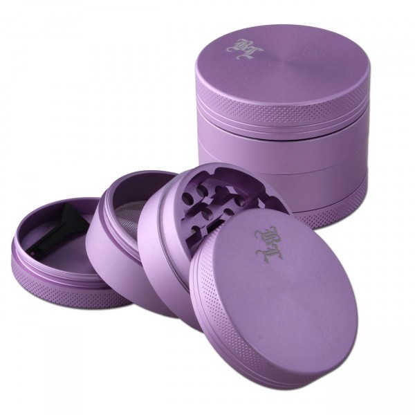 BLACK LEAF Alu Grinder seidenmatt Ø 50 mm 4-teilig Violett