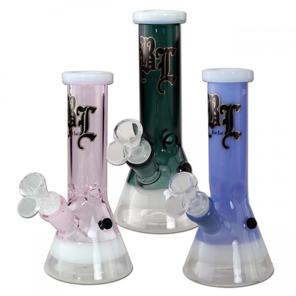 Black Leaf Beaker Bong Mini Ice Aquamarin
