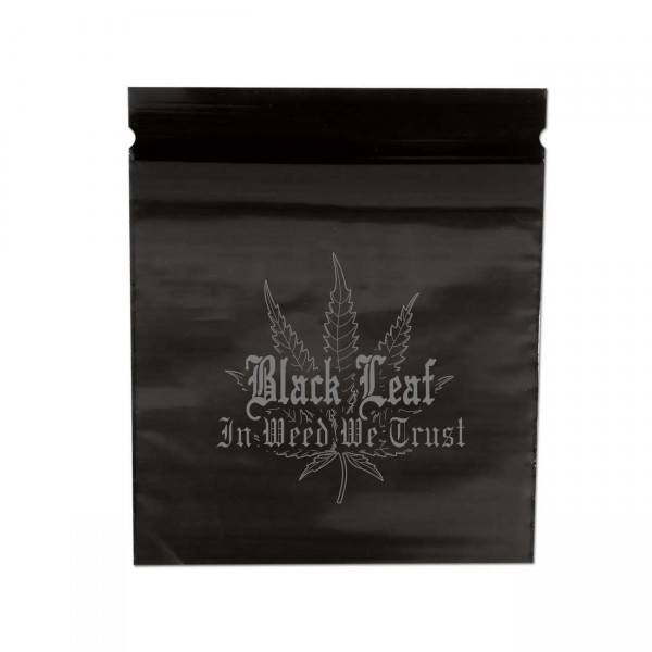 Black Leaf Zip-Beutel 'In Weed We Trust' 60 x 80 mm