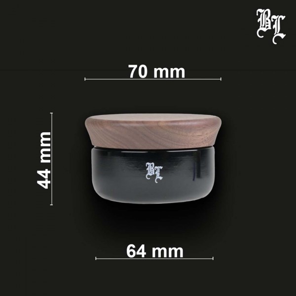 BLACK LEAF Holz Grinder Ø 68 mm 4-teilig mit Violettglas