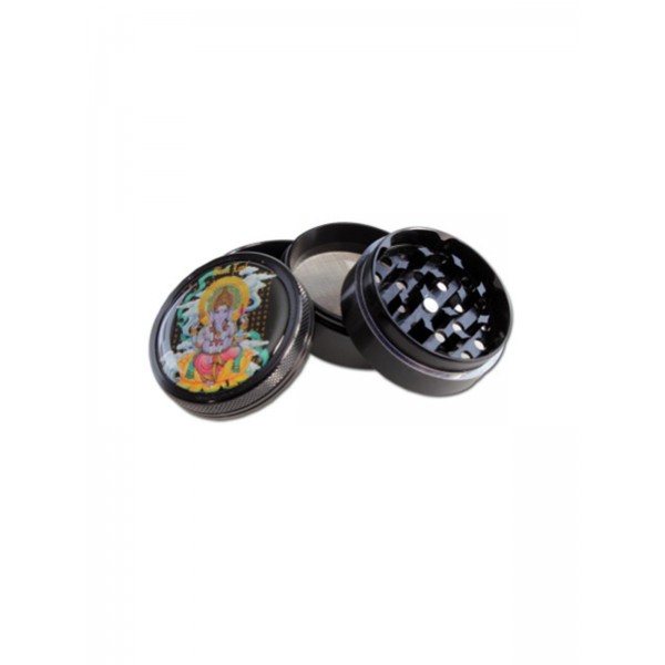 BLACK LEAF Ganesha Grinder Ø 50 mm 4-teilig schwarz