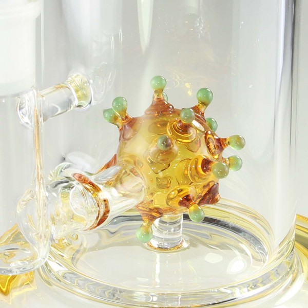 Blaze Glass 'Virus Ball' Ölbong/Dab Rig gelb NS 14