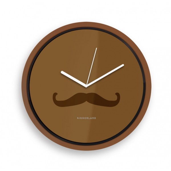 Kikkerland Wanduhr Mustache