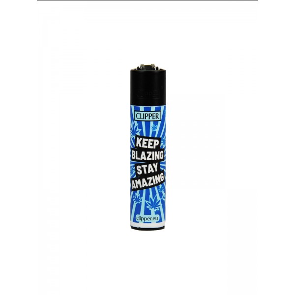 CLIPPER Feuerzeug Keep Blazing Stay Amazing blau