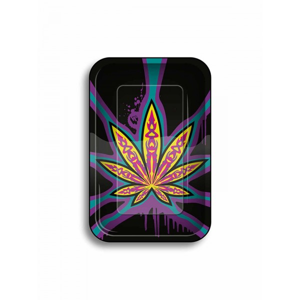 Clipper Rolling Tray Drehunterlage Neon Leaves small 