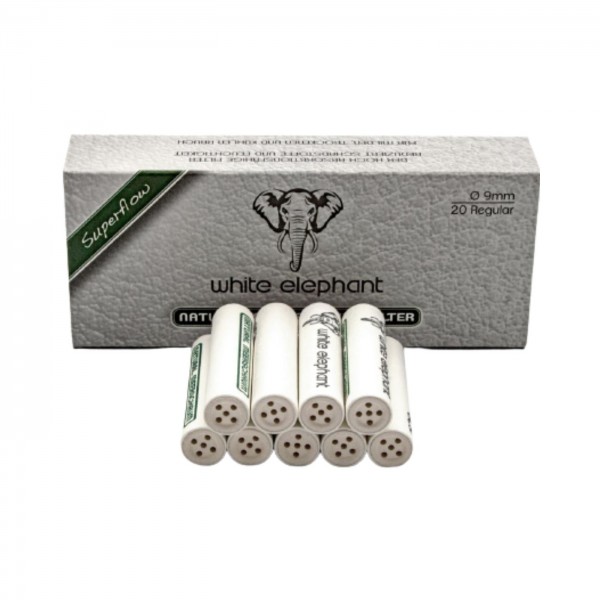 White Elephant Meerschaum Filter Ø 9 mm 20er Packung