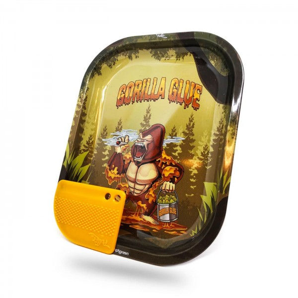 Best Buds Metal Rolling Tray "Gorilla Glue" micro mit Grinderkarte