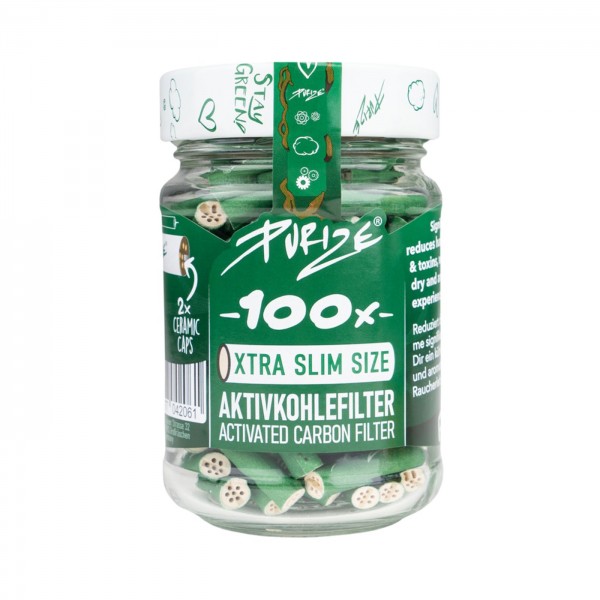 100 PURIZE Glas XTRA Slim Size Filter grün