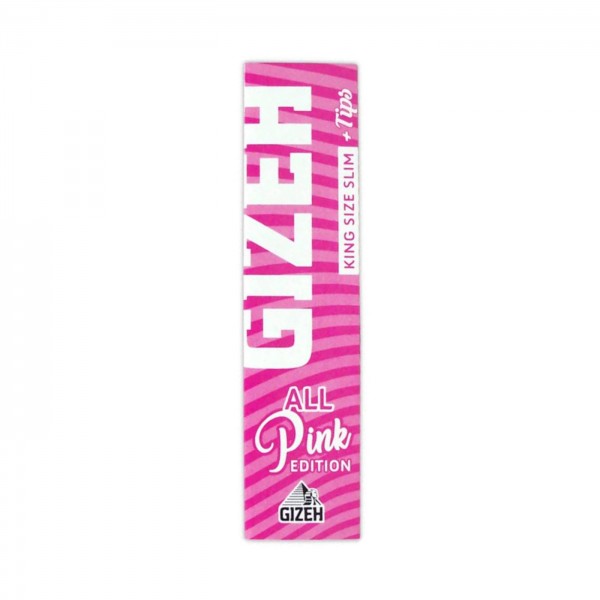 Gizeh Pink Extra Fine King Size Papers + Tips mit Magnet Heftchen einzeln