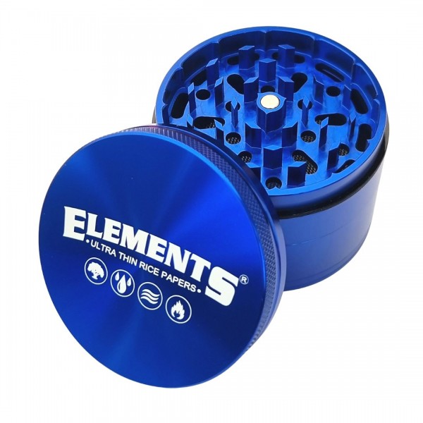 Elements Grinder Aluminium Ø 62 mm 4-teilig large blau