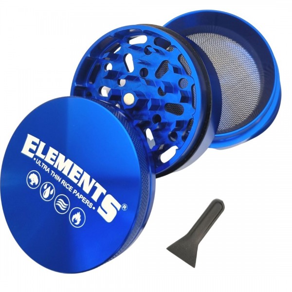 Elements Grinder Aluminium Ø 56 mm 4-teilig medium blau
