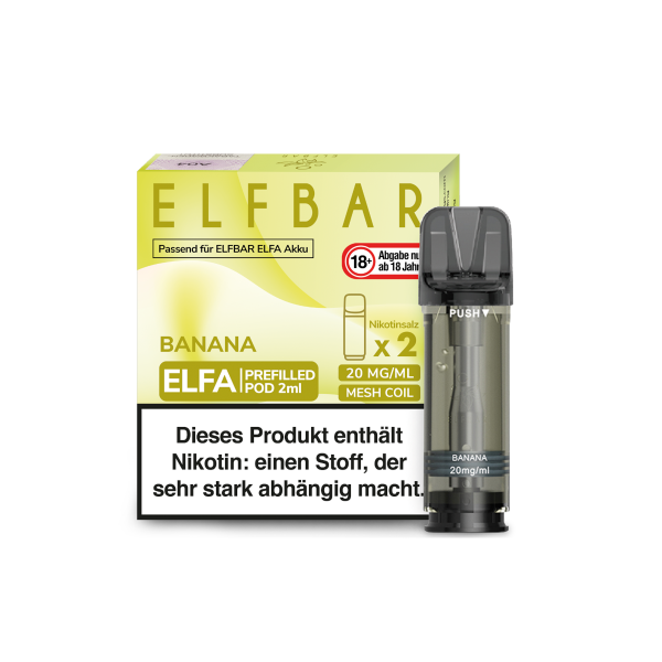 ELFBAR Elfliq Banana Pod 20 mg (2 Stück pro Packung)