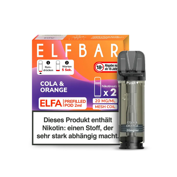 ELFBAR Elfa Cola & Orange Pod 20 mg (2 Stück pro Packung)