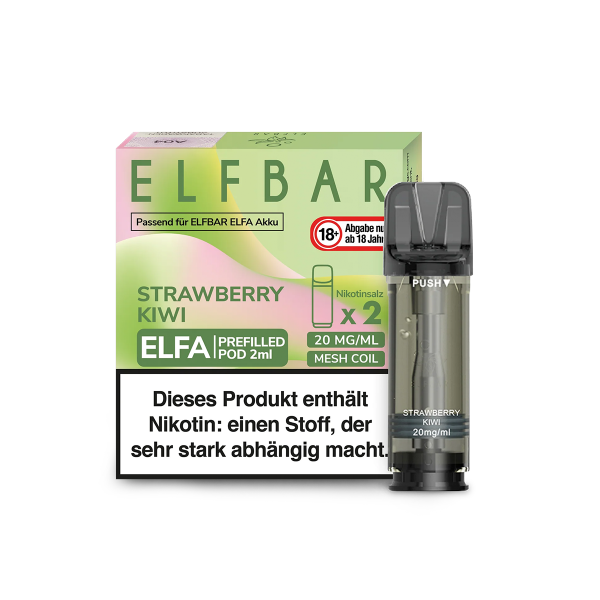 ELFBAR Elfa Strawberry Kiwi Pod 20 mg (2 Stück pro Packung)