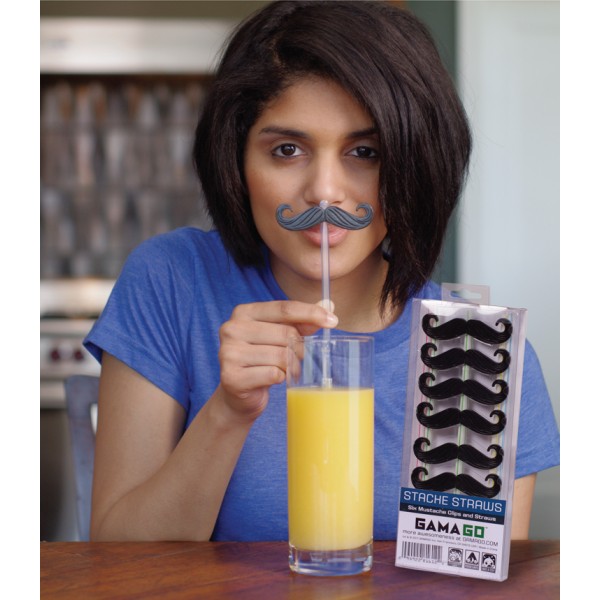 "Stache Straws" Schnurrbart Strohalme 6er Set (GAMA-GO) 