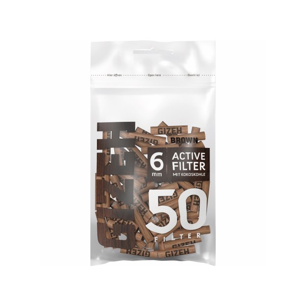 GIZEH BROWN Active Filter 6mm 50er