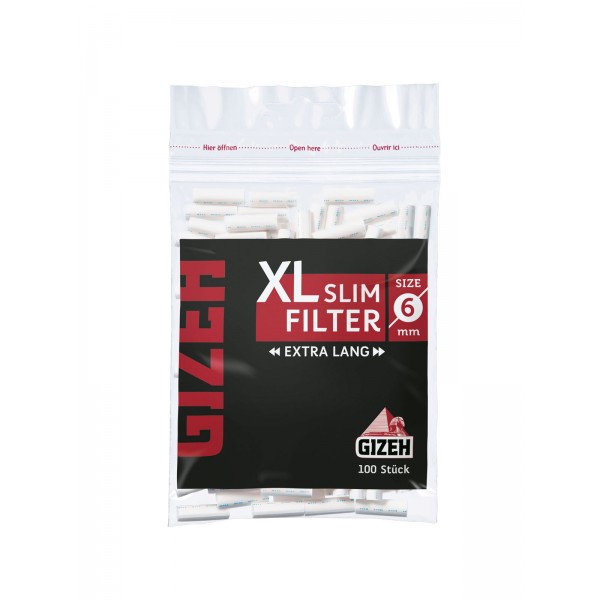 GIZEH Black XL Slim Filter 6 x 19 mm 100er Beutel 