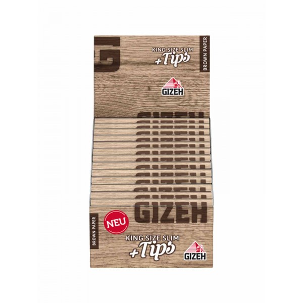 Gizeh Brown King Size Slim + Tips Heftchen einzeln