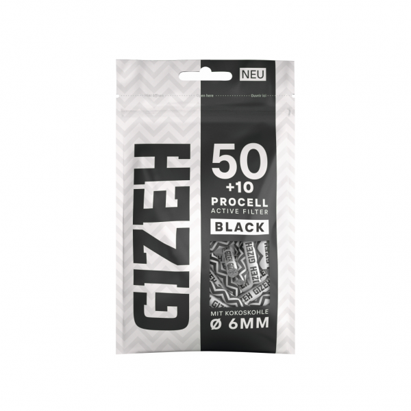 GIZEH ProCell Active Filter 6mm 50 + 10er Schwarz