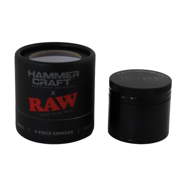 RAW Hammercraft Alu Grinder Schwarz Small Ø 50 mm 4-teilig 