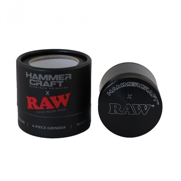 RAW Hammercraft Alu Grinder Schwarz Medium Ø 55 mm 4-teilig 