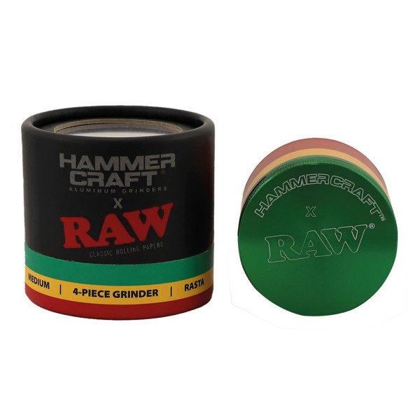 RAW Hammercraft Alu Grinder Rasta Ø 50 mm 4-teilig 