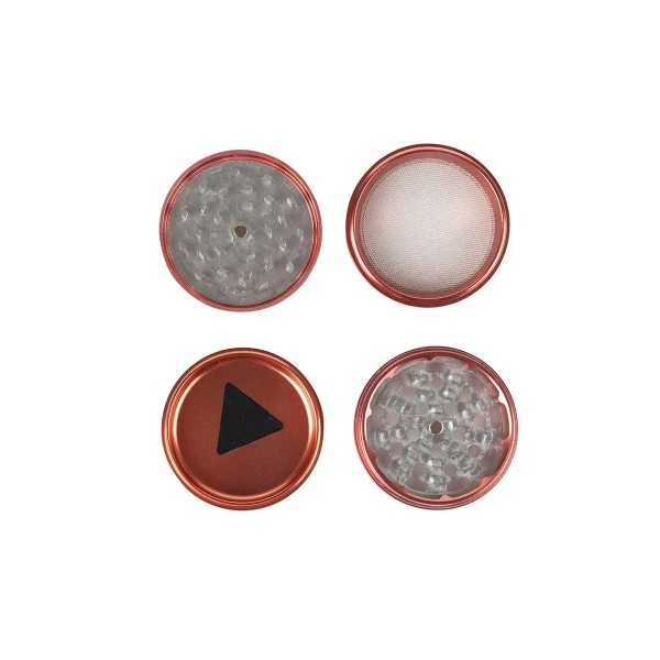Heisenberg Grinder Metall Ø 62 mm, 4-teilig Hanfblatt rosegold