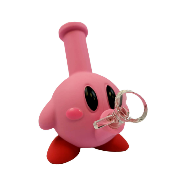 Minibong "Cute Pink Creature" aus Silikon 14 cm