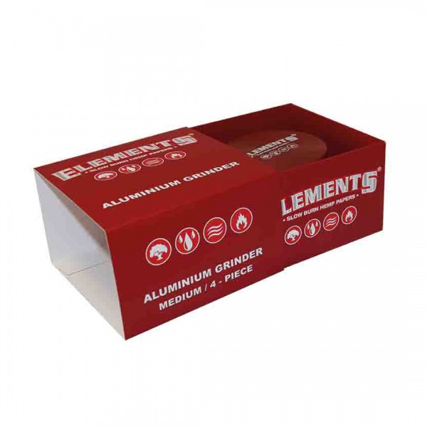 Elements Grinder Aluminium Ø 56 mm 4-teilig medium rot