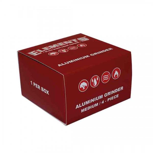 Elements Grinder Aluminium Ø 56 mm 4-teilig medium rot