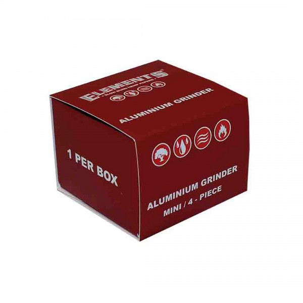 Elements Grinder Aluminium Ø 39 mm 4-teilig mini rot