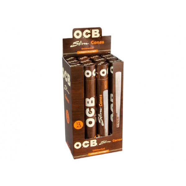 OCB Slim Cones Unbleached 12er Box